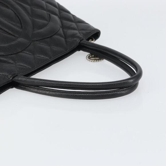 CHANEL Matelasse Reprint Tote Bag Caviar Skin Black CC Auth 160246A - Picture 7 of 16